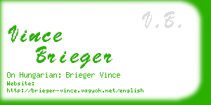 vince brieger business card